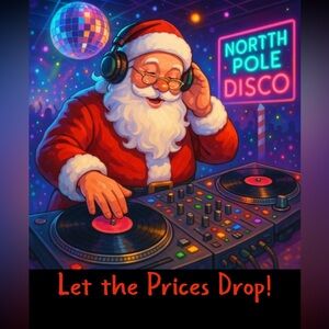 No Boundaries Santa DJ Graphic Tee - Red and White